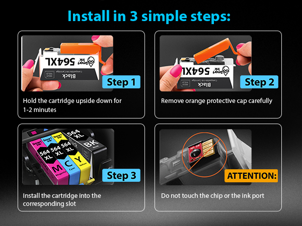 smart ink 564 packs with BK only installation steps