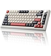 MIKIBY Y75 Wireless Mechanical Keyboard,75% Hot Swappable Custom Keyboard with Knob,RGB Backlit, ...