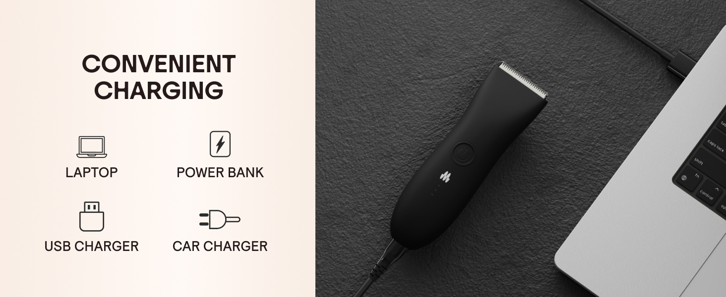 Convenient Charging: Laptop, Power bank, USB charge and car charger