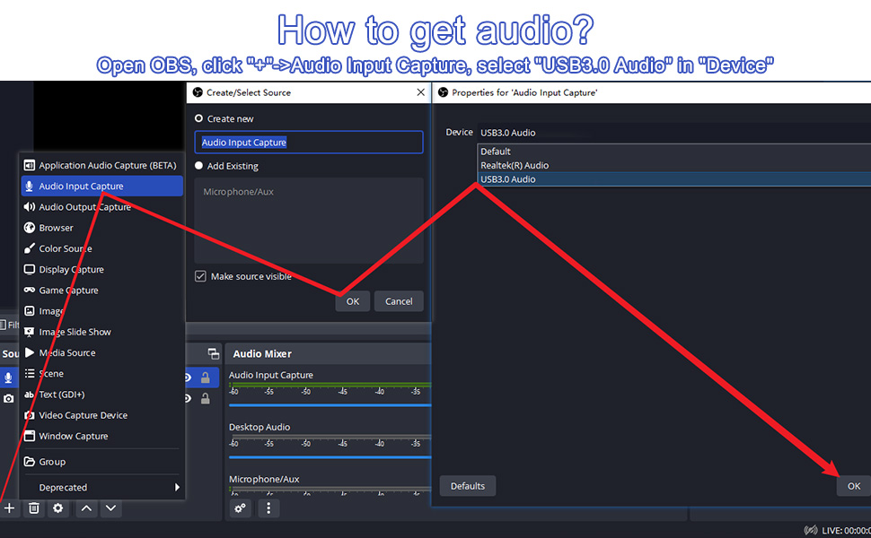 4K HDMI to USB 3.0 Video Capture Card 1080P 60FPS