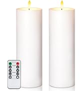 Raycare 2Pcs 4'' X 13'' Large Waterproof Outdoor Flameless Candle, Battery Operated LED Candles w...