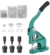 MAOPINER Heavy Duty Hand Press Eyelet & Grommet Machine Kit, 3 Interchangeable Dies (1/4", 3/8", ...