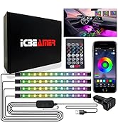 ICBEAMER Interior Lights for Car, Apps or Remote Control LED Multi Color Strip Lights RGB Sync to...