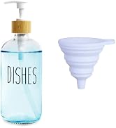 LOOCHICA Dish Clear Glass Soap Dispenser with Plastic Pump, 16 Oz Transparent Dish Soap Dispenser...