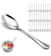 Suwimut 30 Pieces Stainless Steel Dinner Spoons Set, 8 Inch Large Spoons Silverware, Mirror Polis...