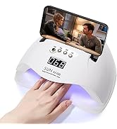 UV LED Nail Lamp, 220W UV Nail Polish Light with Phone Holder Professional Nail Gel Polish Dryer ...