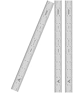 PEC Tools 12" 4R Stainless Steel Ruler(3 Pack), Machinist Metal Ruler Scale with Markings 1/8", 1...