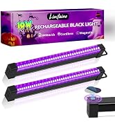 2 Pack Rechargeable Black Light Bar, 5000mAh Large Capacity Battery Powered Black Lights for Glow...