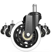 WEWILL Office Chair Wheels - Rubber Casters Replacement Universal Fit 98% Chair(Set of 5) Heavy D...