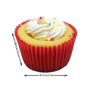 red greaseproof cupcake liners size