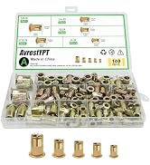 AvrestYPT Metric & SAE Rivet Nut Kit (140Pcs) - #6-32, #10-24, 3/8"-16, 1/4"-20, 5/16"-18 UNC Fla...