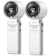 KIMMOO 2 Pack White Portable Handheld Turbo Fan-100 Speeds, Powerful 20000 RPM, 12Hrs Cooling,120...