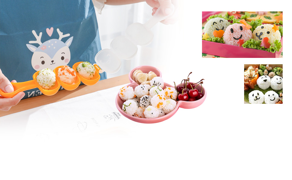 Rice Ball Shaker Mould with a Mini Rice Paddle