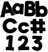 Carson Dellosa 219-Piece Black Cutout Letters, 4" Upper and Lowercase Alphabet, Numbers, Punctuat...