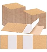 CXIIPOL 100 PCS Self-Adhesive Cork Sheets 4 x 4 Inch Squares Cork Coasters Square Corks Board Bac...