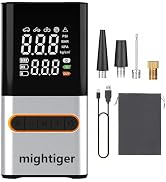 MIGHTIGER Tire Inflator Portable Air Compressor Cordless Mini Automatic Air Pump with Digital Pre...