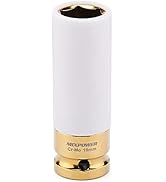 MIXPOWER 1/2-Inch Drive 19mm Non-Marring Impact Deep Lug Nut Socket, Protective Sleeve Protects C...