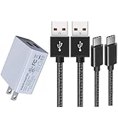 Wall Charger with 2PCS 6.6ft Type C Cable for iPhone 15 16 17 PS5 Controller Fire 10 Tablet Charg...