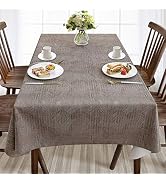 AIRCOWRIE Waterproof Vinyl Tablecloths, Heavy Duty Oil Proof Spill Proof Plastic Table Cloth, Wip...