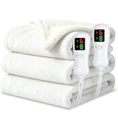Electric Blanket Queen Size 84"x90",Heating Blanket, Soft Flannel Heated Blanket, 9 Heating Level...