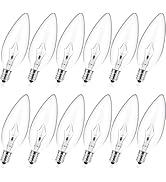 MEQIQTEK E12 60 Watt Incandescent Candle Light Bulbs, Chandelier Light Bulbs for Ceiling Fan, Van...