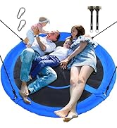 Trekassy 60" Large Saucer Tree Swing for Kids Adults 900D Oxford Waterproof with 2pcs Hanging Straps