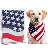 Dog Bandanas XLarge 2PCS in Storage Box, Reversible American Flag Pet Scarf for Boy and Girl, Was...