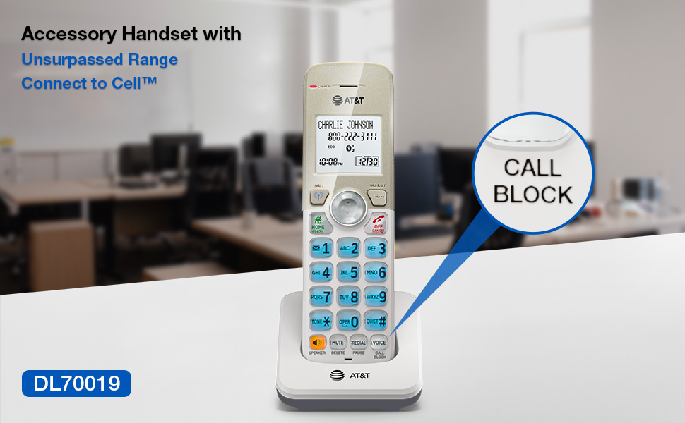 Expandable cordless phone, att, accessory handset, additional handset, office phone, house phone