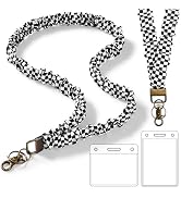 Scrunchie Lanyard with ID Badges Holder for Women, Stretchy Lanyards for Teachers, Cute Neck Lany...
