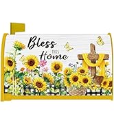 Inisajace Sunflower Mailbox Covers Magnetic, Easter Bless This Home Mailbox Cover Standard Size 1...