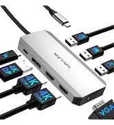 WAVLINK Laptop Docking Station, Quad Monitors, Dual HDMI, DisplayPort, VGA | Single 4K@144Hz, 100...
