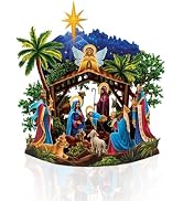 Freshcut Paper Pop Up Cards, 15 Inch Starlit Nativity, Pop Up 3D Greeting Cards, Paper Nativity S...