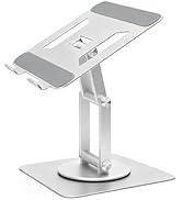 Vearstie Dual-Axis Height Adjustable Laptop Stand for Desk, 360° Swivel Ergonomic Sit-to-Stand Co...