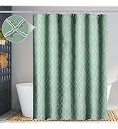 Yimobra Green Shower Curtain, Modern Shabby Chic Shower Curtain for Bathroom, Geometric, Textured...