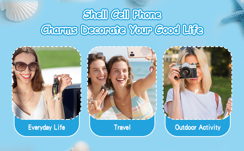 5Pcs Shell Phone Charms