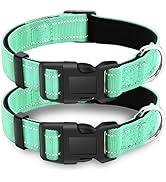 LIEVUIKEN 2 Pack Reflective Dog Collar with Safety Locking Buckle, Adjustable Soft Breathable Com...