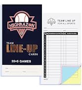 HIGHRAZON Baseball Softball Lineup Cards, 40 Games 160 Sheets (4 Part Carbonless Copies), Lineup ...