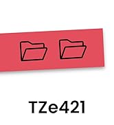 Brother Genuine P-touch TZe421 Label Tape in cardboard pack: Black on Red 9mm