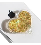 GRIPONG Cute Heart Shape Quicksand Glitter Expandable Collapsible Mobile Phone Grip Stand Holder ...