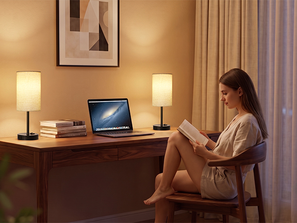 ZJOJO Home Office Lamps Set of 2