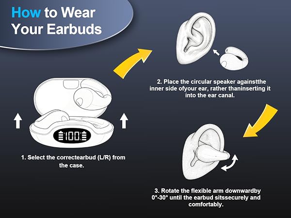 open ear clip on earbuds
