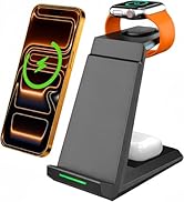 Wireless Charging Station for iPhone - ADADPU 3 in 1 Charger Stand for iPhone 17 16 15 14 13 12 1...