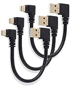 Micro USB Charger Cable Right Angle USB to Micro USB Charging Cable Short USB Micro Cord with Gol...