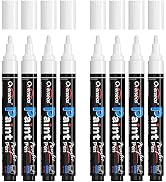 Overseas White Paint Pens Paint Markers - Permanent Acrylic Markers 8 Pack, Water-Based, Quick Dr...