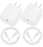 USB C Charger, 2 Pack 20W USB C Fast Wall Charger Block with 2 Pack 6 FT USB-C to C Cable for iPh...