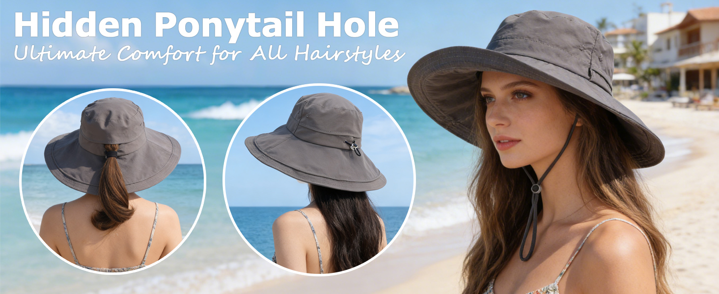 womens Wide Brim Bucket Hat