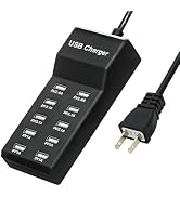 Wyssay USB Charger,5V 10A(50W) USB Charging Station with 10-Port Family-Sized Smart USB Ports for...