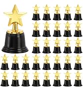 Lawei 32 Pack Mini Gold Award Trophy, 4.6 Inch Gold Star Trophy Awards Bulk, Plastic Trophies for...