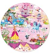 SYNARRY Unicorn Princess Mermaid Fairy Floor Puzzle for Kids Ages 3-5, Large 70 Piece Wooden Puzz...