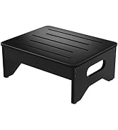 Wooden Step Stool for Adults Kids with Non-slip Rubber Feet, Heavy Duty Platform One Step Stool, ...